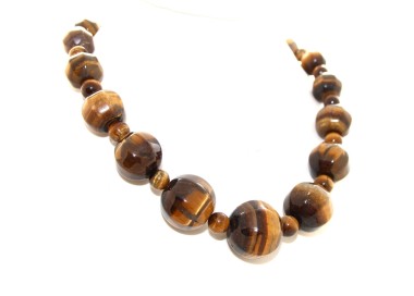 RMB|Large natural tiger eye pearl necklace for women