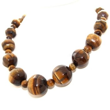 RMB|Large natural tiger eye pearl necklace for women