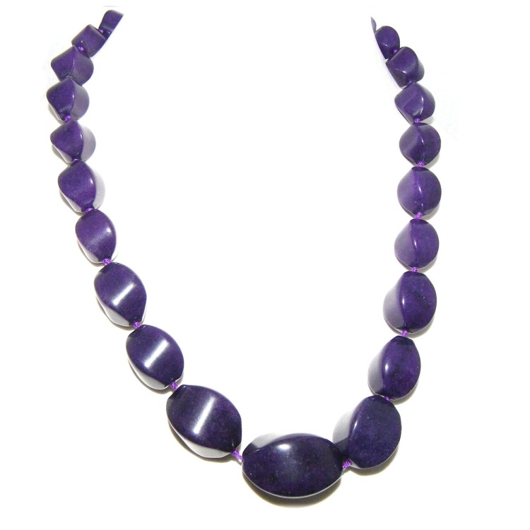 RMB|Gradated choker necklace in Purple glass pearls
