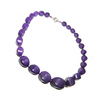 RMB|Gradated choker necklace in Purple glass pearls