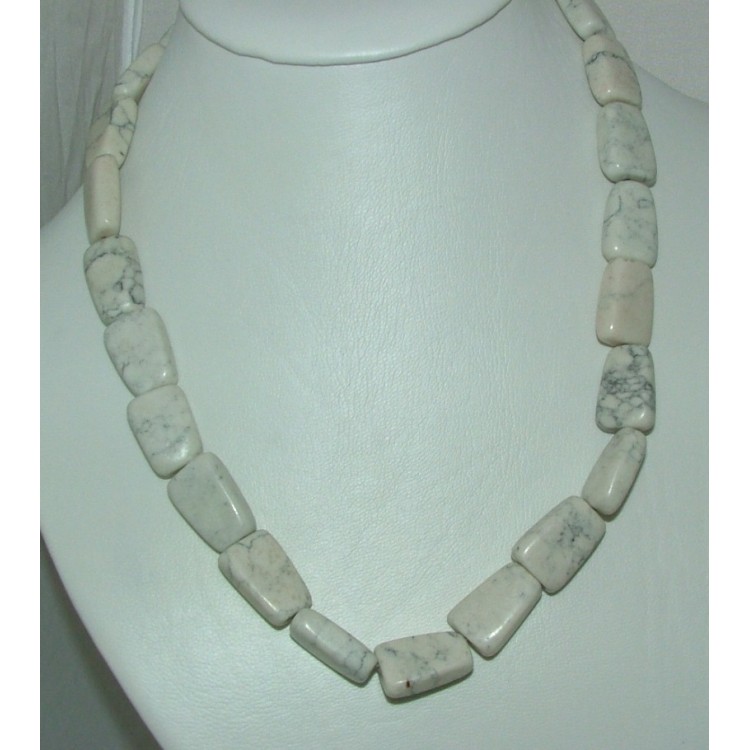 RMB|Collana donna pietre howlite bianche a girocollo