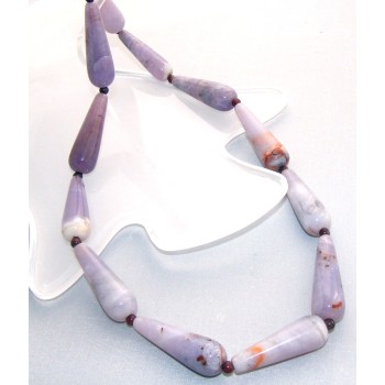 RMB|collana viola briolette agata brasiliana liscia effetto marmo sfumata