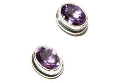 RMB|orecchini ametista argento 925 naturale ovale viola donna