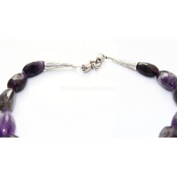 RMB|natural purple amethyst dates necklace steel choker woman natural stones
