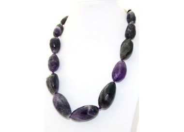 RMB|collana datteri ametista naturale viola acciaio girocollo donna pietre naturali