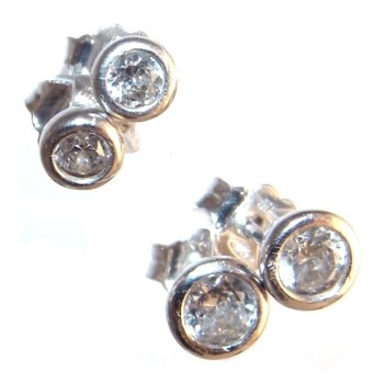 RMB|orecchini argento 925 punto luce cipollina 3 e 4 mm uomo donna