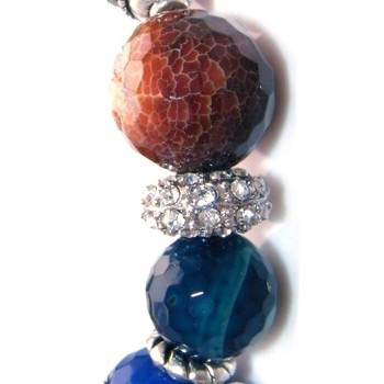 RMB|Carnelian bracelet, blue and green agate with elastic rhinestones for women