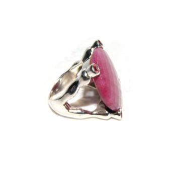 RMB|925 silver garnet and corundum ring size 15 ethnic ruby root