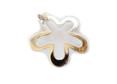 RMB|Ciondolo fiore argento 925 pendente senza collana aperto vuoto
