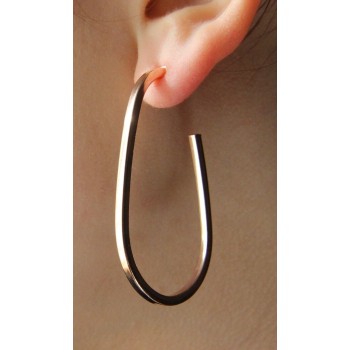 RMB|925 silver oval earrings, yellow rose gold rhodium circles