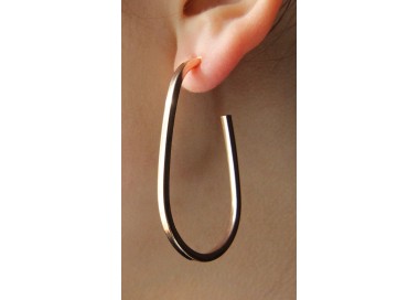 RMB|925 silver oval earrings, yellow rose gold rhodium circles