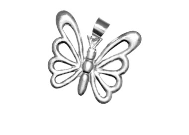RMB|ciondolo argento 925 farfalla grande senza collana chiaro naturale