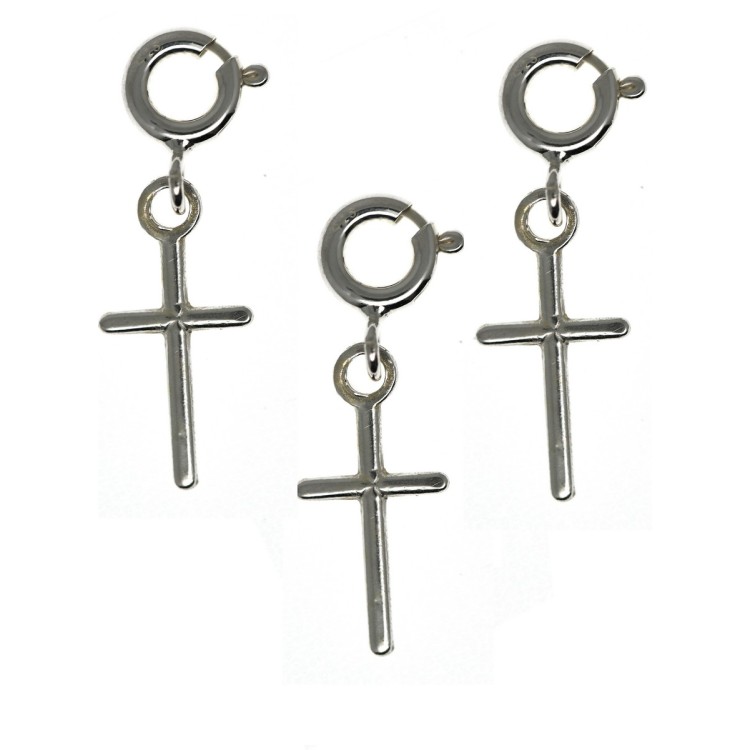 RMB|croce argento 925 charme 2 o 3 ciondoli con gancetto bomboniera