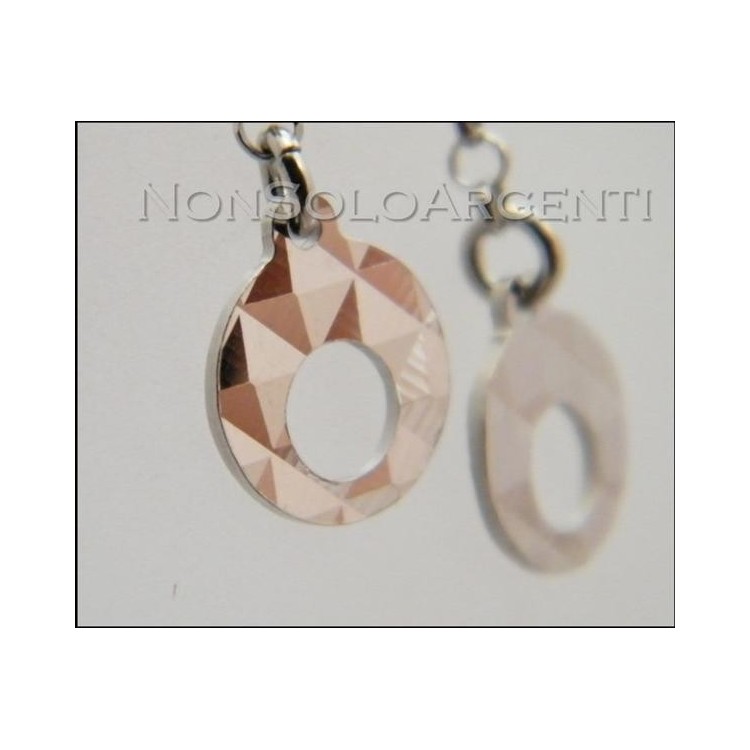 RMB|925 silver pendant earrings with diamond circles pendants