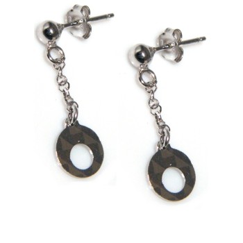 RMB|925 silver pendant earrings with diamond circles pendants
