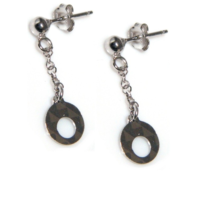 RMB|925 silver pendant earrings with diamond circles pendants