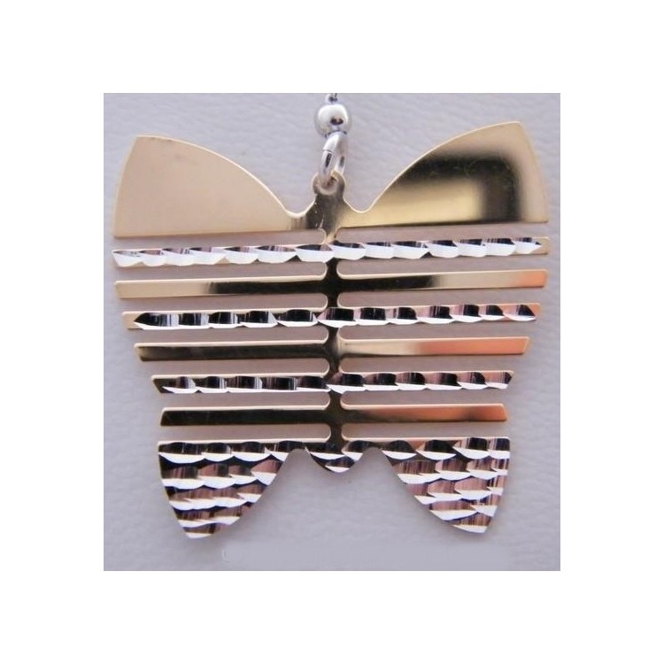 RMB|Necklace with dots and butterfly pendant. Laser cut with rosè parts