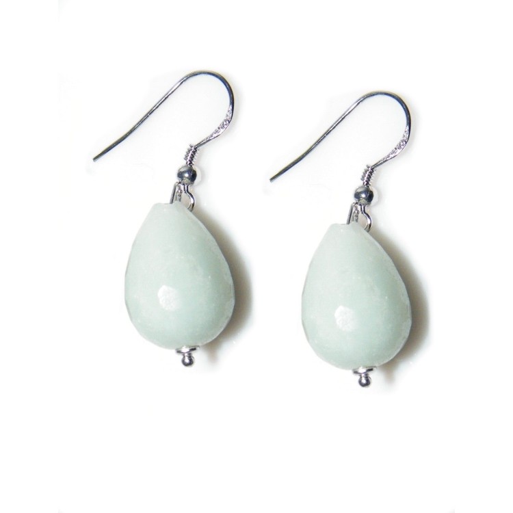 RMB|925 silver earrings natural amazonite briolette dangling woman