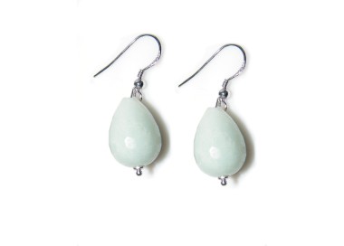 RMB|925 silver earrings natural amazonite briolette dangling woman