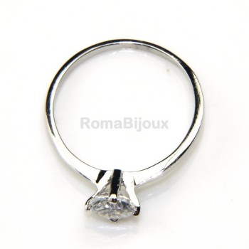 RMB|silver 925 Rhodium: Solitaire with zircon 5.5mm brilliant cut