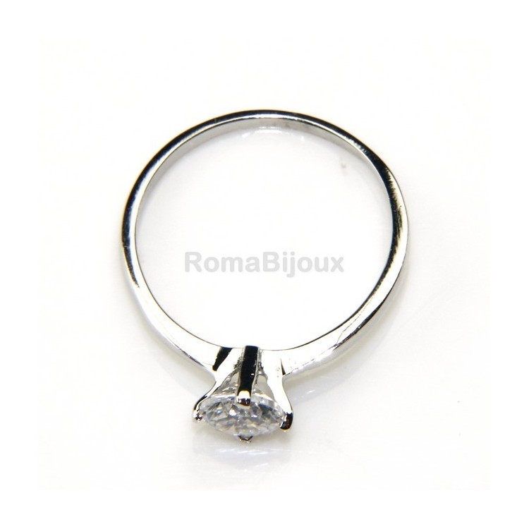 RMB|silver 925 Rhodium: Solitaire with zircon 5.5mm brilliant cut