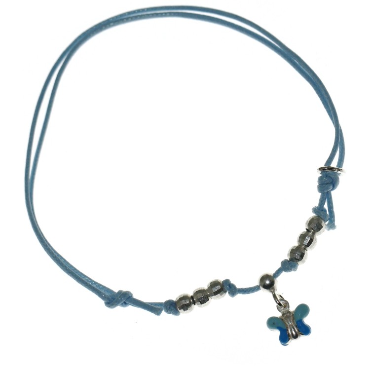 RMB|925 silver favor bracelet anklet baptism teddy bear butterfly celestial pink