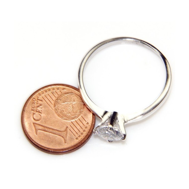 RMB|Solitario argento 925 anello zircone da 5,5 mm taglio brillante