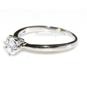 RMB|silver 925 Rhodium: Solitaire with zircon 5.5mm brilliant cut
