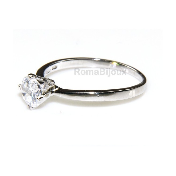 RMB|silver 925 Rhodium: Solitaire with zircon 5.5mm brilliant cut