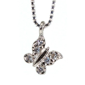 RMB|925 silver necklace pendant with zircons butterfly or star girl woman