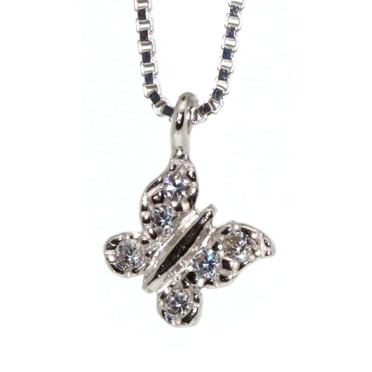 RMB|925 silver necklace pendant with zircons butterfly or star girl woman