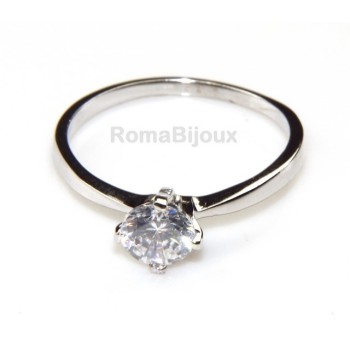 RMB|Solitario argento 925 anello zircone da 5,5 mm taglio brillante