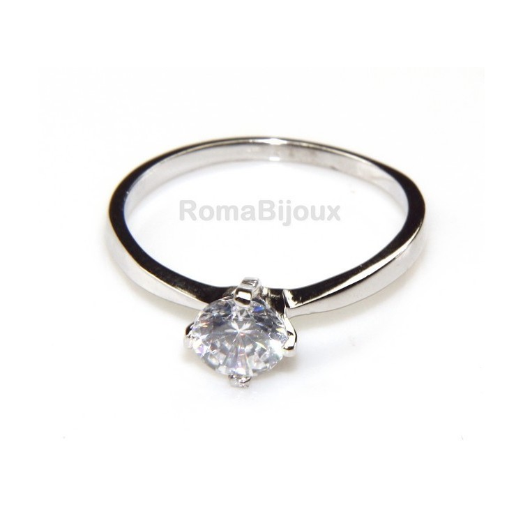 RMB|Solitario argento 925 anello zircone da 5,5 mm taglio brillante