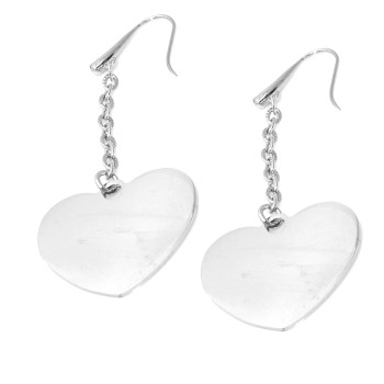 RMB|earrings with large heart pendants for women in hypoallergenic steel