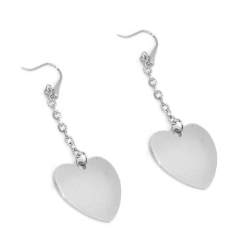 RMB|earrings with large heart pendants for women in hypoallergenic steel