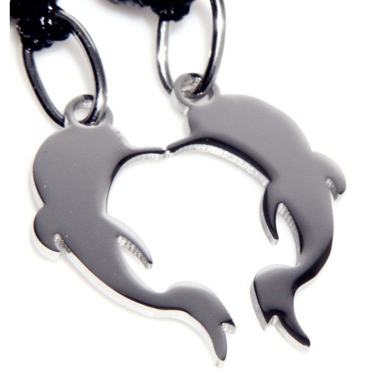 RMB|pendant to break dolphins steel him and her or friendship with 2 waxed laces