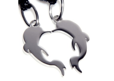 RMB|pendant to break dolphins steel him and her or friendship with 2 waxed laces