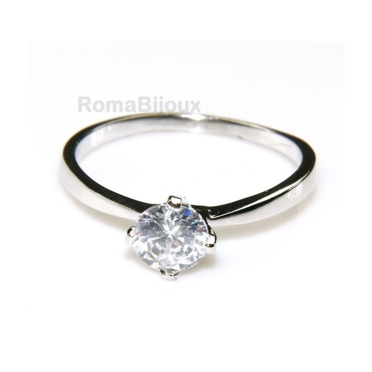 RMB|silver 925 Rhodium: Solitaire with zircon 5.5mm brilliant cut