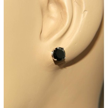 RMB|orecchini uomo/donna punto luce perno e griffe zircone nero o bianco 7 mm NALBORI