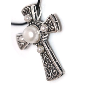 RMB|925 silver pendant pearls on ethnic Templar cross