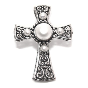 RMB|925 silver pendant pearls on ethnic Templar cross