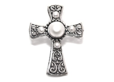 RMB|925 silver pendant pearls on ethnic Templar cross