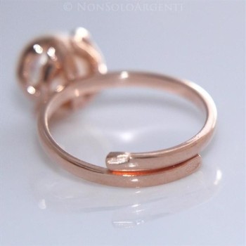 RMB|Anello argento 925 perla barocca tonda regolabile oro rosa