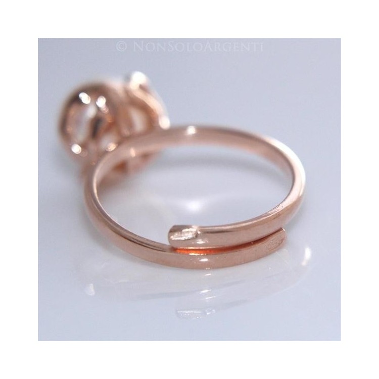 RMB|925 silver ring rose gold adjustable round baroque pearl