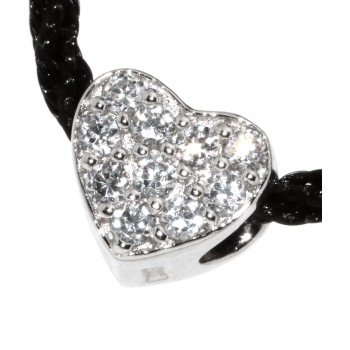 RMB|choker argento 925 charm ciondolo cuore e pavè di zirconi girocollo collana