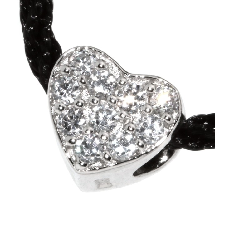 RMB|choker argento 925 charm ciondolo cuore e pavè di zirconi girocollo collana