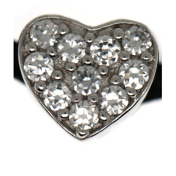 RMB|choker argento 925 charm ciondolo cuore e pavè di zirconi girocollo collana