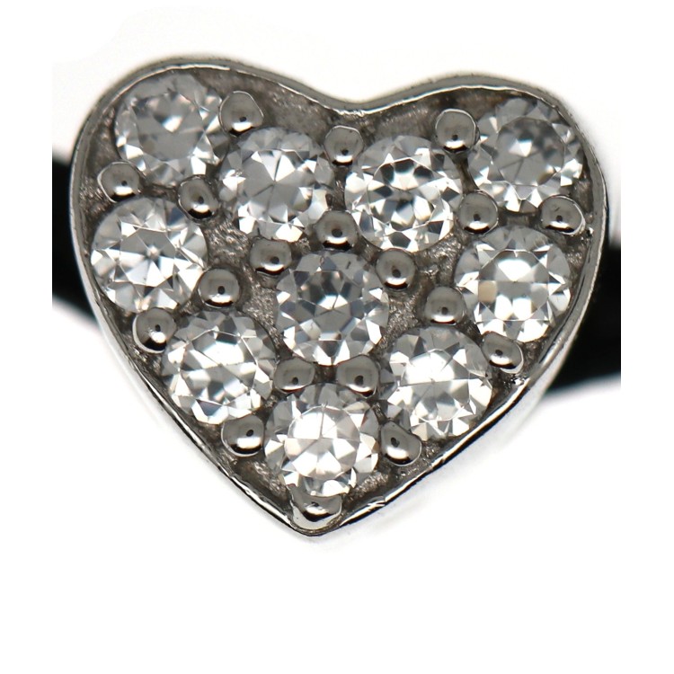 RMB|choker argento 925 charm ciondolo cuore e pavè di zirconi girocollo collana