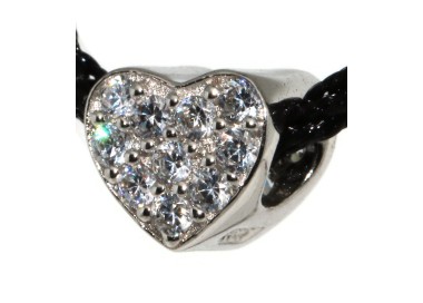 RMB|choker argento 925 charm ciondolo cuore e pavè di zirconi girocollo collana