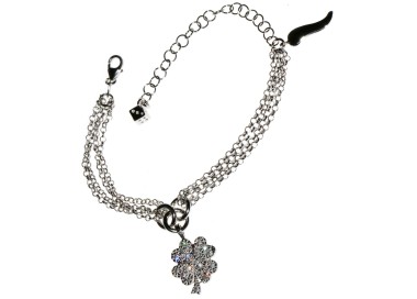 RMB|925 silver bracelet, nut charm, four-leaf clover horn with zircons and pendant